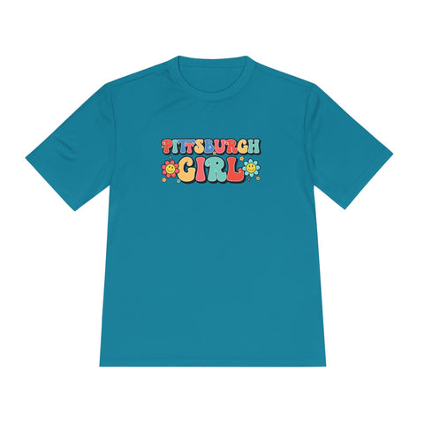 Pittsburgh Girl Retro Sport-Tek Unisex Moisture Wicking Tee T-Shirt - YinzerShop