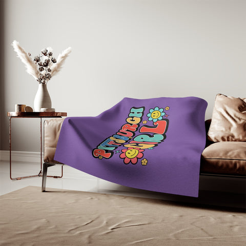 Pittsburgh Girl Retro Sweatshirt Blanket Home Decor - YinzerShop