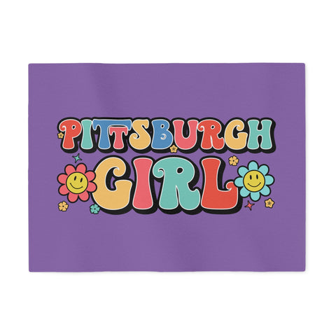Pittsburgh Girl Retro Sweatshirt Blanket Home Decor - YinzerShop