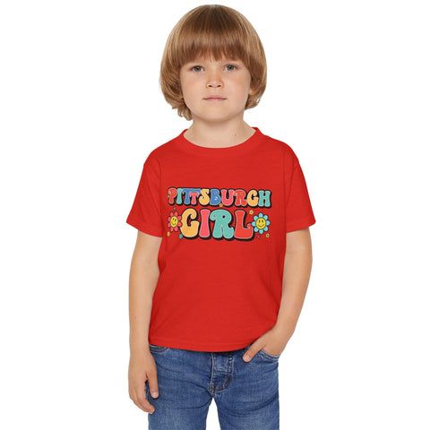 Pittsburgh Girl Retro Toddler T-Shirt Kids Apparel - YinzerShop