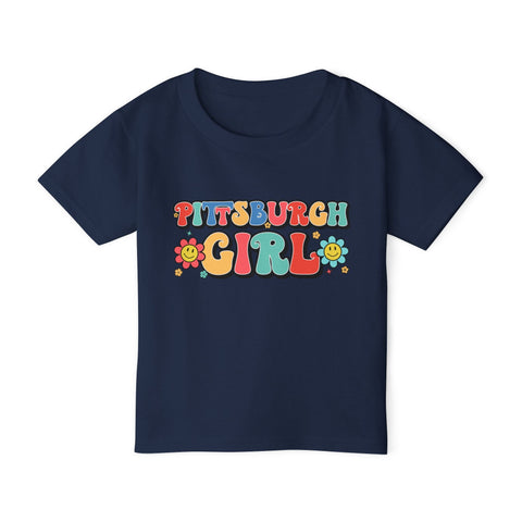 Pittsburgh Girl Retro Toddler T-Shirt Kids Apparel - YinzerShop