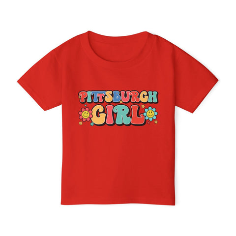 Pittsburgh Girl Retro Toddler T-Shirt Kids Apparel - YinzerShop