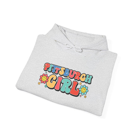 Pittsburgh Girl Retro Unisex Heavy Blend™ Hooded Sweatshirt Hoodie - YinzerShop