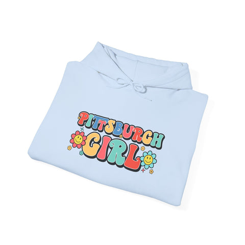 Pittsburgh Girl Retro Unisex Heavy Blend™ Hooded Sweatshirt Hoodie - YinzerShop