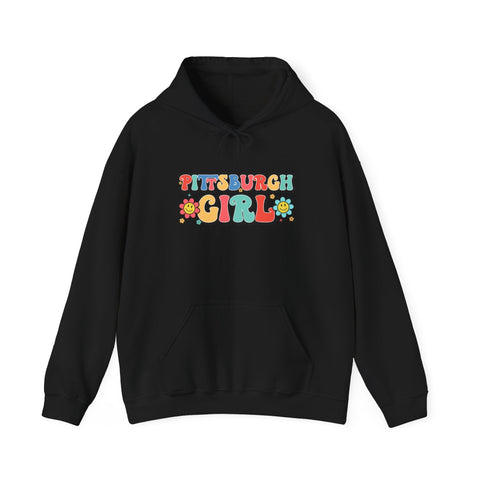 Pittsburgh Girl Retro Unisex Heavy Blend™ Hooded Sweatshirt Hoodie - YinzerShop