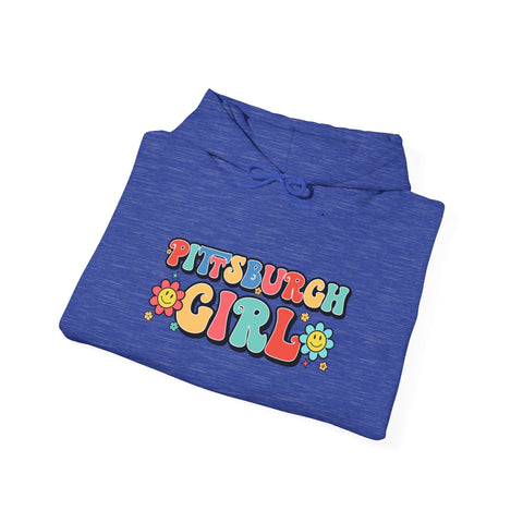 Pittsburgh Girl Retro Unisex Heavy Blend™ Hooded Sweatshirt Hoodie - YinzerShop