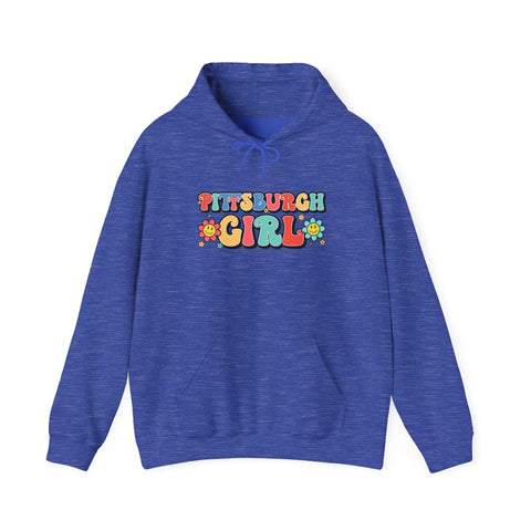 Pittsburgh Girl Retro Unisex Heavy Blend™ Hooded Sweatshirt Hoodie - YinzerShop
