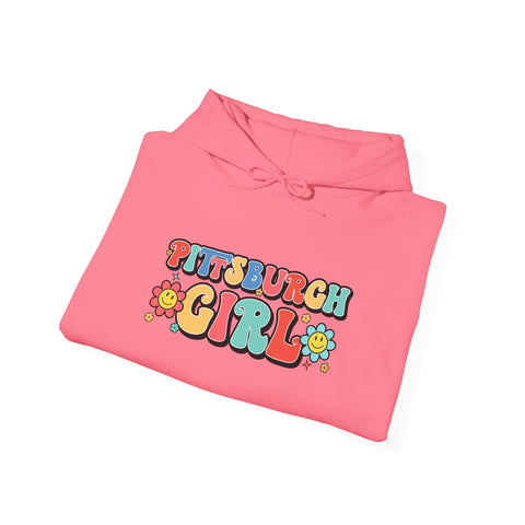 Pittsburgh Girl Retro Unisex Heavy Blend™ Hooded Sweatshirt Hoodie - YinzerShop
