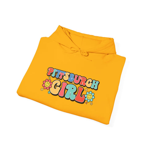 Pittsburgh Girl Retro Unisex Heavy Blend™ Hooded Sweatshirt Hoodie - YinzerShop