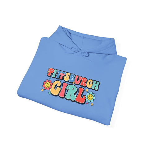 Pittsburgh Girl Retro Unisex Heavy Blend™ Hooded Sweatshirt Hoodie - YinzerShop