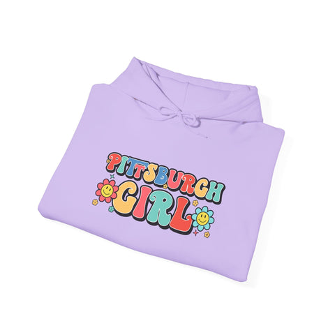 Pittsburgh Girl Retro Unisex Heavy Blend™ Hooded Sweatshirt Hoodie - YinzerShop
