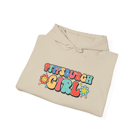 Pittsburgh Girl Retro Unisex Heavy Blend™ Hooded Sweatshirt Hoodie - YinzerShop
