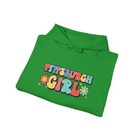 Pittsburgh Girl Retro Unisex Heavy Blend™ Hooded Sweatshirt Hoodie - YinzerShop