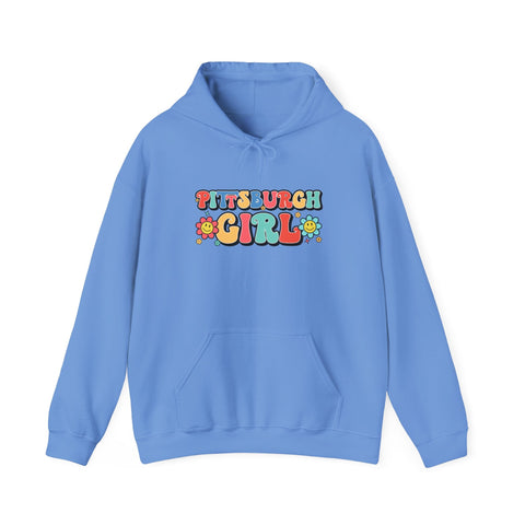 Pittsburgh Girl Retro Unisex Heavy Blend™ Hooded Sweatshirt Hoodie - YinzerShop