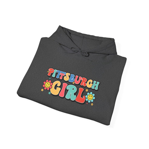 Pittsburgh Girl Retro Unisex Heavy Blend™ Hooded Sweatshirt Hoodie - YinzerShop