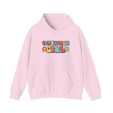 Pittsburgh Girl Retro Unisex Heavy Blend™ Hooded Sweatshirt Hoodie - YinzerShop
