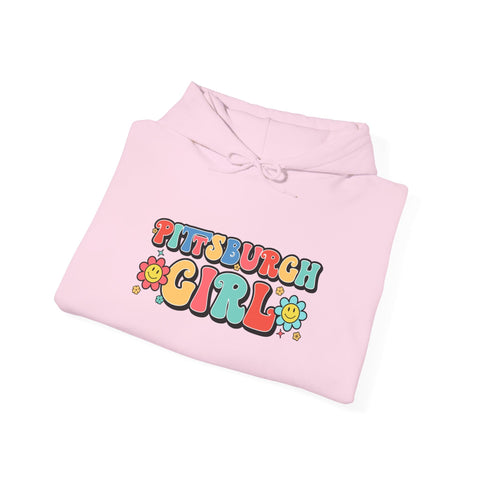 Pittsburgh Girl Retro Unisex Heavy Blend™ Hooded Sweatshirt Hoodie - YinzerShop