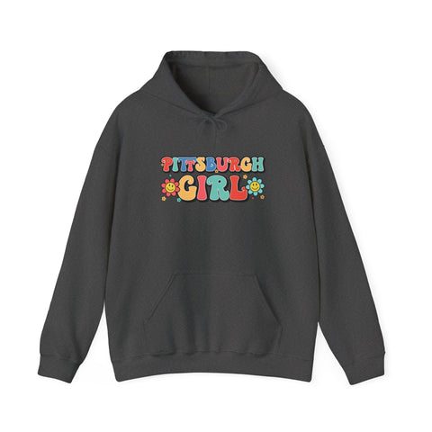Pittsburgh Girl Retro Unisex Heavy Blend™ Hooded Sweatshirt Hoodie - YinzerShop