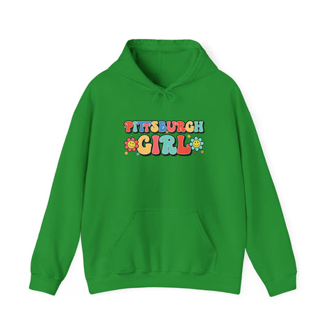 Pittsburgh Girl Retro Unisex Heavy Blend™ Hooded Sweatshirt Hoodie - YinzerShop