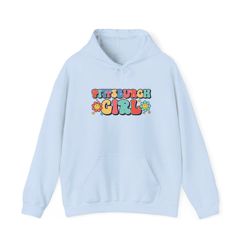 Pittsburgh Girl Retro Unisex Heavy Blend™ Hooded Sweatshirt Hoodie - YinzerShop