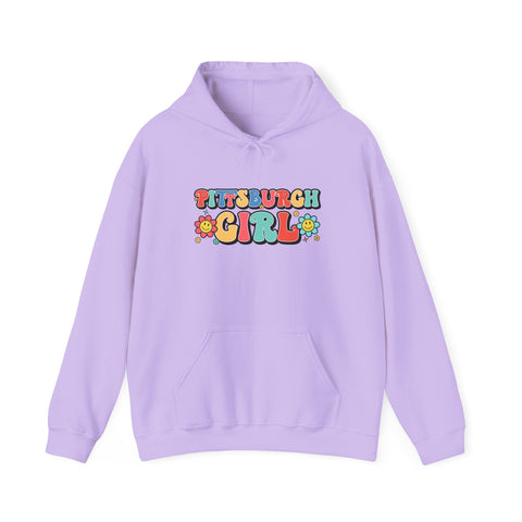 Pittsburgh Girl Retro Unisex Heavy Blend™ Hooded Sweatshirt Hoodie - YinzerShop