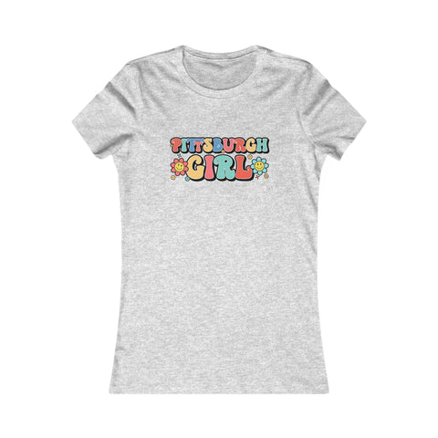Pittsburgh Girl Retro Women's Slim Feminine Fit Tee T-Shirt - YinzerShop