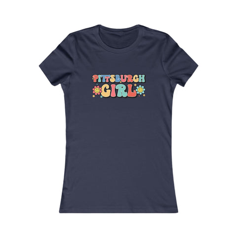 Pittsburgh Girl Retro Women's Slim Feminine Fit Tee T-Shirt - YinzerShop
