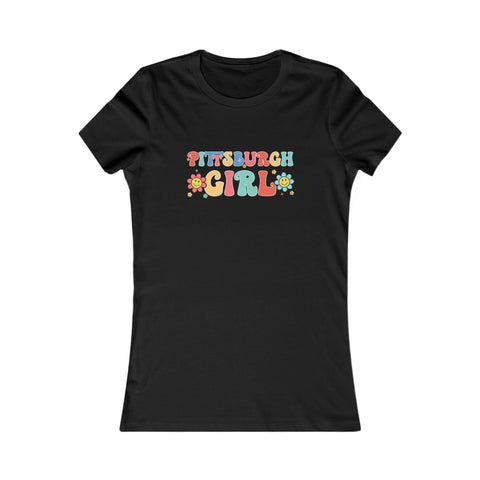 Pittsburgh Girl Retro Women's Slim Feminine Fit Tee T-Shirt - YinzerShop