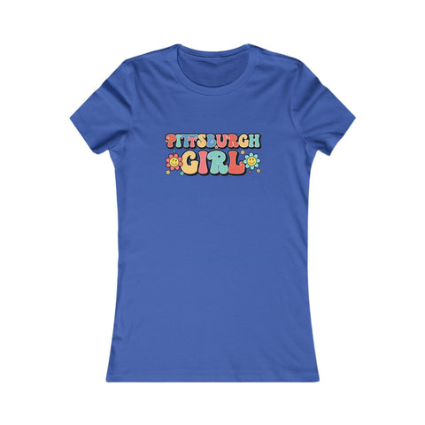 Pittsburgh Girl Retro Women's Slim Feminine Fit Tee T-Shirt - YinzerShop