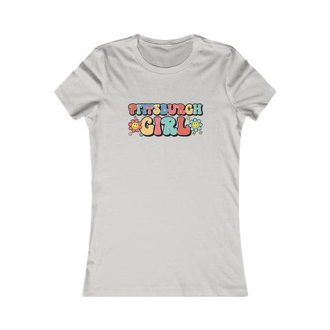 Pittsburgh Girl Retro Women's Slim Feminine Fit Tee T-Shirt - YinzerShop
