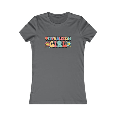 Pittsburgh Girl Retro Women's Slim Feminine Fit Tee T-Shirt - YinzerShop