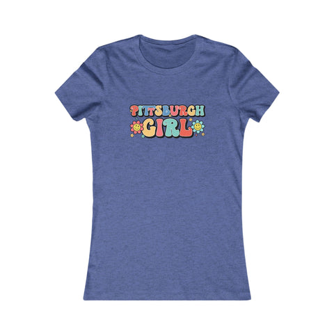 Pittsburgh Girl Retro Women's Slim Feminine Fit Tee T-Shirt - YinzerShop