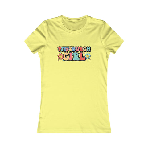 Pittsburgh Girl Retro Women's Slim Feminine Fit Tee T-Shirt - YinzerShop