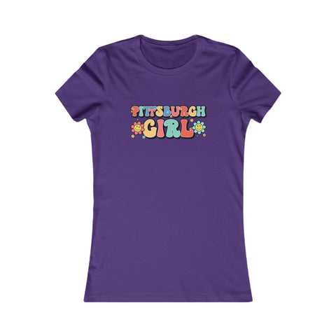 Pittsburgh Girl Retro Women's Slim Feminine Fit Tee T-Shirt - YinzerShop
