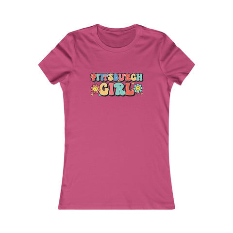 Pittsburgh Girl Retro Women's Slim Feminine Fit Tee T-Shirt - YinzerShop