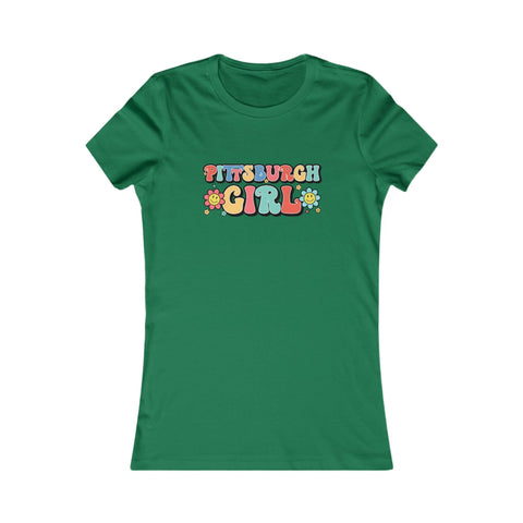 Pittsburgh Girl Retro Women's Slim Feminine Fit Tee T-Shirt - YinzerShop