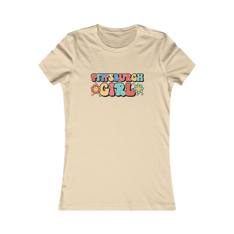 Pittsburgh Girl Retro Women's Slim Feminine Fit Tee T-Shirt - YinzerShop