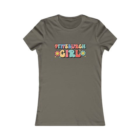 Pittsburgh Girl Retro Women's Slim Feminine Fit Tee T-Shirt - YinzerShop