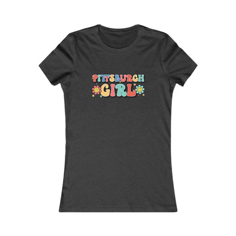 Pittsburgh Girl Retro Women's Slim Feminine Fit Tee T-Shirt - YinzerShop