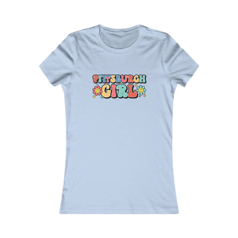 Pittsburgh Girl Retro Women's Slim Feminine Fit Tee T-Shirt - YinzerShop