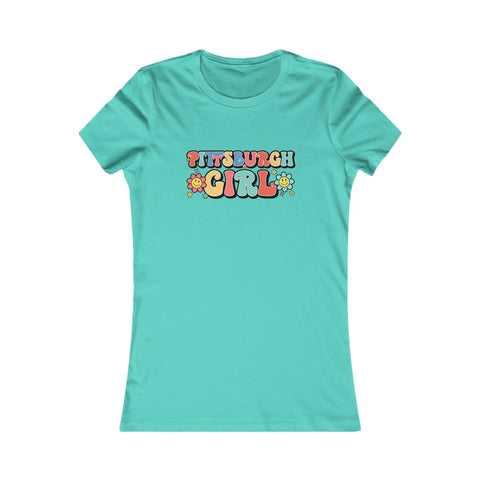 Pittsburgh Girl Retro Women's Slim Feminine Fit Tee T-Shirt - YinzerShop