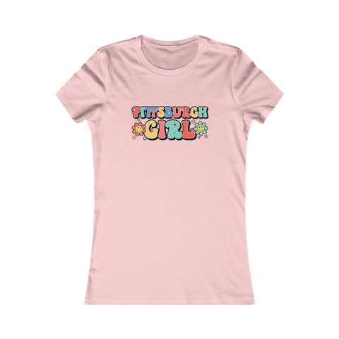 Pittsburgh Girl Retro Women's Slim Feminine Fit Tee T-Shirt - YinzerShop
