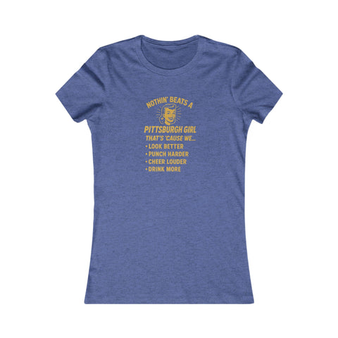 Pittsburgh Girl T-Shirt – Women's Slim Fit Tee With Vintage Style & City Pride T-Shirt - YinzerShop