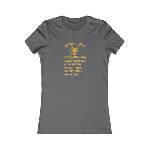 Pittsburgh Girl T-Shirt – Women's Slim Fit Tee With Vintage Style & City Pride T-Shirt - YinzerShop