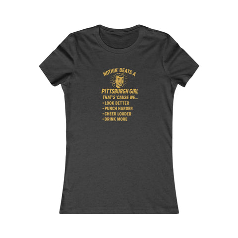 Pittsburgh Girl T-Shirt – Women's Slim Fit Tee With Vintage Style & City Pride T-Shirt - YinzerShop