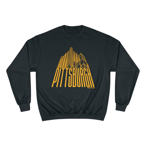 Pittsburgh Glass Building - Champion Crewneck Sweatshirt Sweatshirt - YinzerShop