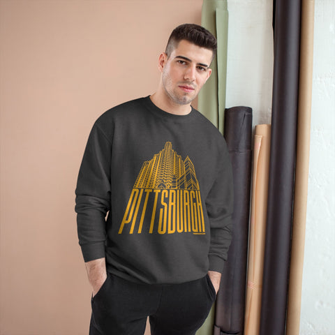 Pittsburgh Glass Building - Champion Crewneck Sweatshirt Sweatshirt - YinzerShop
