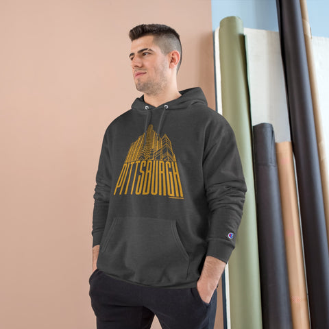 Pittsburgh Glass Building - Champion Hoodie Hoodie - YinzerShop
