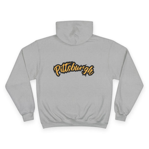 Pittsburgh Grunge - Print on back - Champion S700 Hoodie Hoodie - YinzerShop