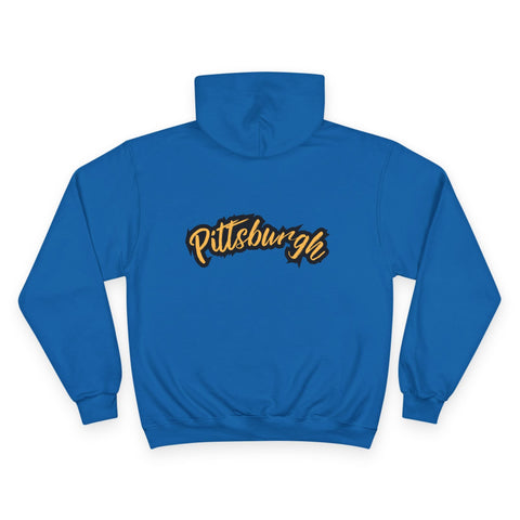 Pittsburgh Grunge - Print on back - Champion S700 Hoodie Hoodie - YinzerShop